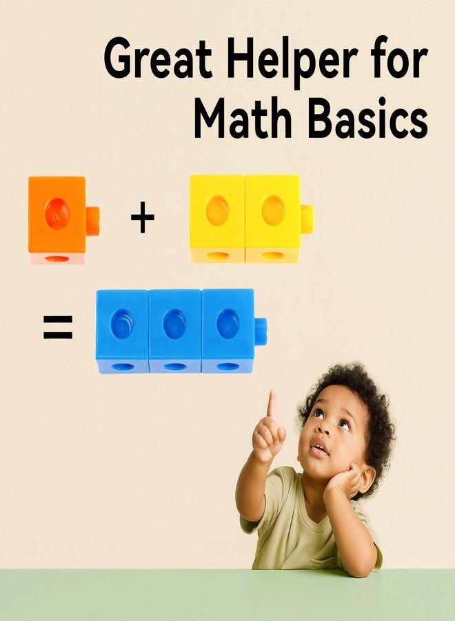 Dotimo kids Dotimo 100PCS Math Linking Cubes, Math Cubes for Kids Ages 4-8, Counting Snap Cubes Manipulatives with 10 Colors, Preschool Learning Activities, Classroom Supplies & Homeschool - Image 3